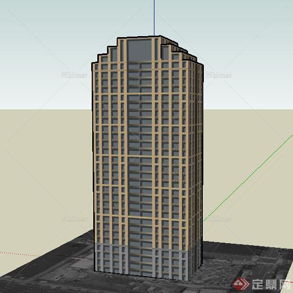 某高层商住建筑设计SU模型素材