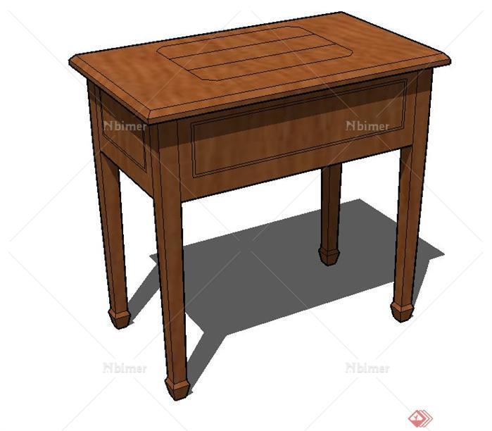 一个现代中式桌子SU模型素材