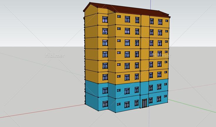 6层建筑-住宅su模型