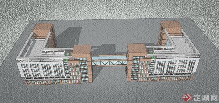 某栋教学楼建筑设计SU模型