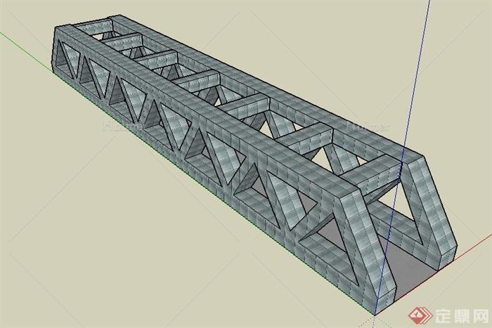 简约景观长廊桥su模型[原创]