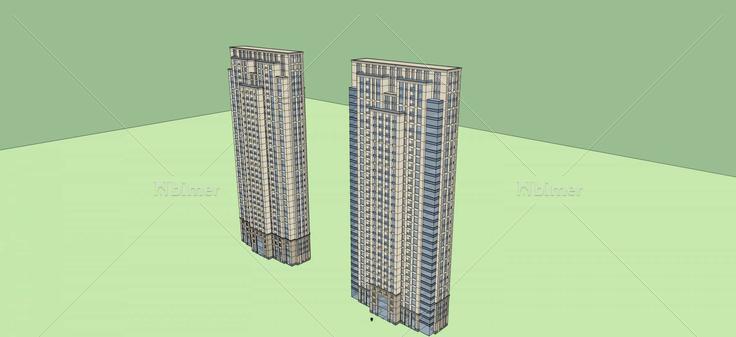 现代高层住宅(64533)su模型下载