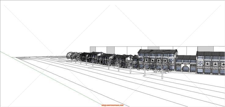 SU模型-商业街-A9-传统民居周村商业方案