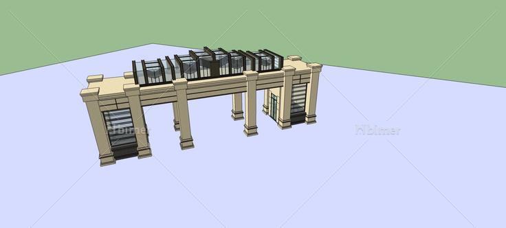 新古典风格小区大门(78611)su模型下载