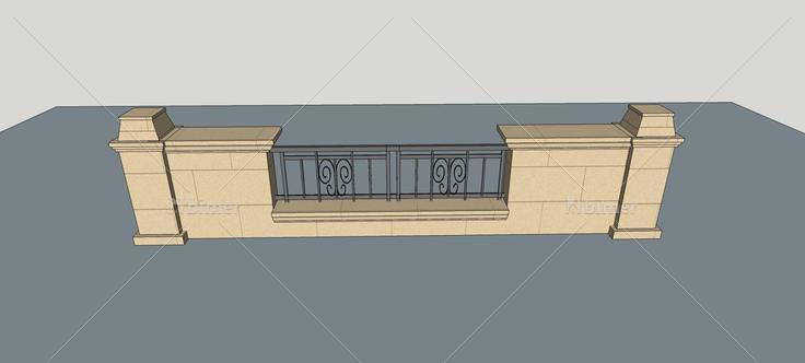围墙护栏(73994)su模型下载