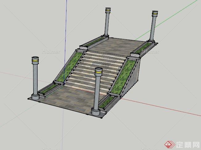 某景观建筑台阶设计SU模型