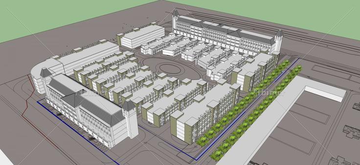 商业圈规划(62591)su模型下载
