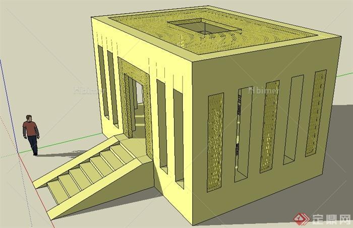 某地等待室、休息室建筑设计SU模型