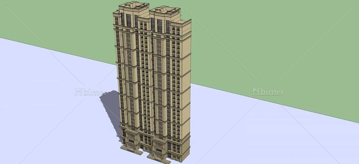 古典风格高层住宅(59311)su模型下载
