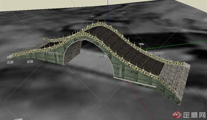 某园林景观桥设计SU模型素材