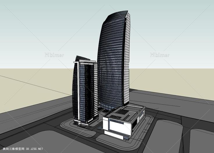 现代办公高层Curve_20100725 高层办公楼su模型