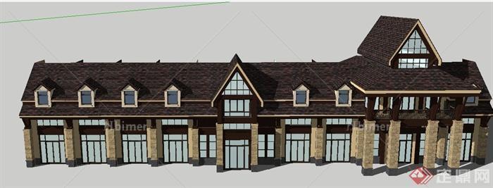 某古典欧式商业建筑设计SU模型