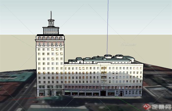某L形高层商住房建筑设计SU模型