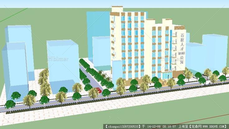 小宾馆建筑设计SU模型