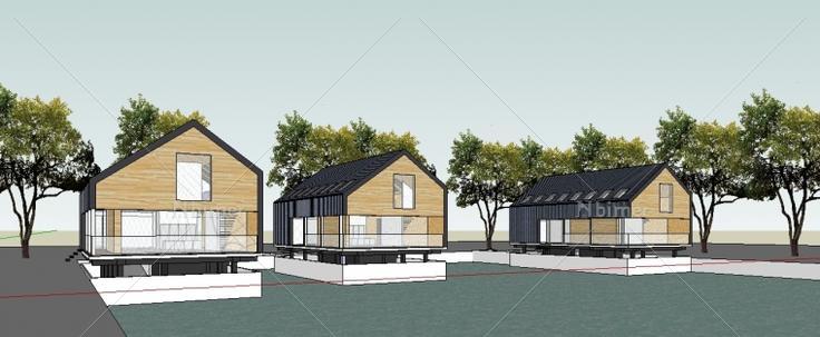 度假小木屋别墅设计方案带SketchUp模型下载分享