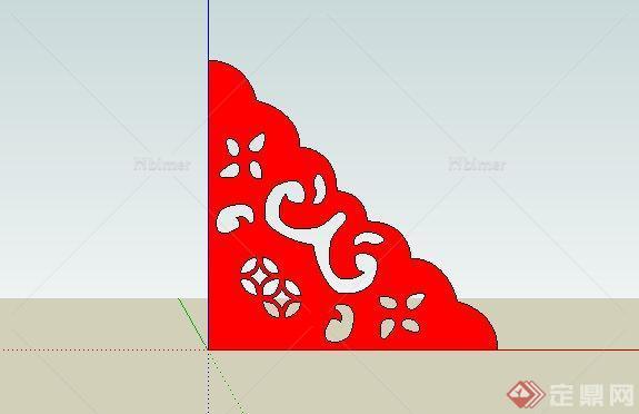 中式景观组合转角装饰SketchUp(SU)3D模型