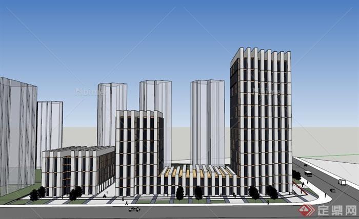 某现代实用性办公楼建筑设计SU模型