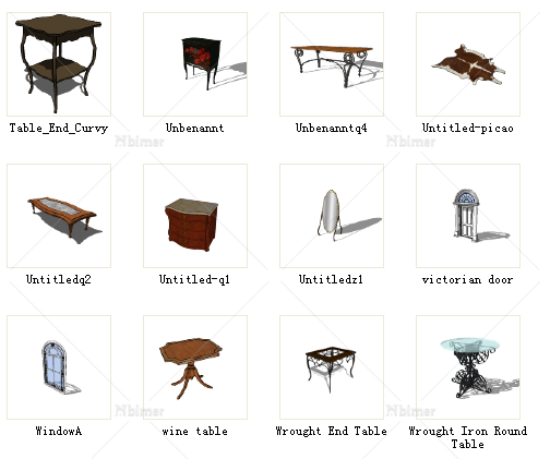 多类欧式家具和构件ＳＵ模型
