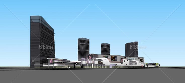 缤纷·自由城商业综合体(74108)su模型下载