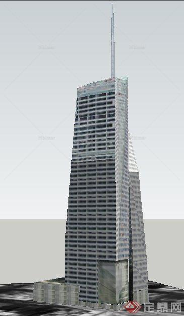 现代风格美国银行大楼建筑设计su模型