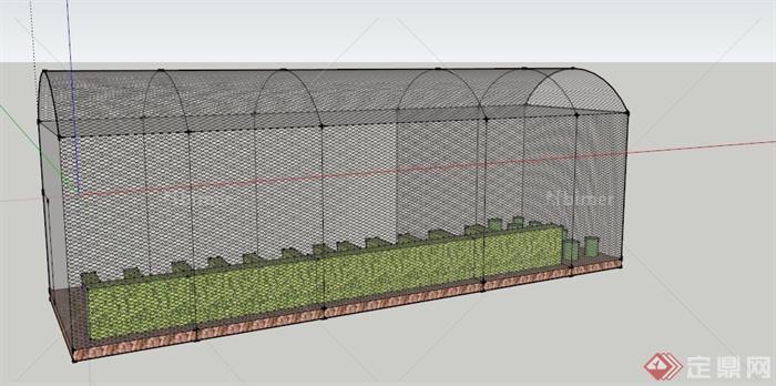 某欧式铁制植物大棚SU模型