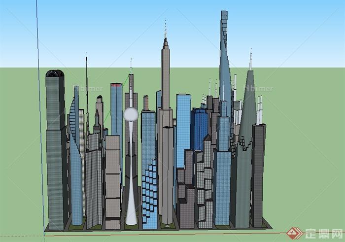 某城市中心新型高层办公综合体建筑设计SU模型