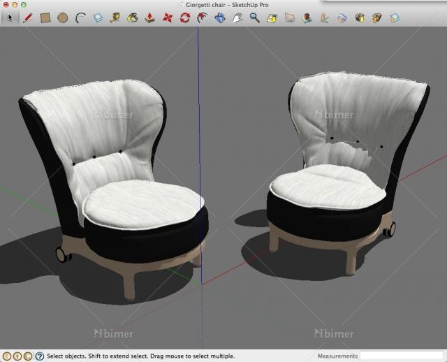 提供经典Giorgetti chair椅子精细SketchUp模型下