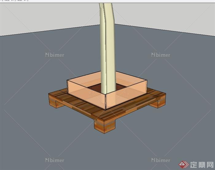 某现代风格详细完整树池设计su模型[原创]