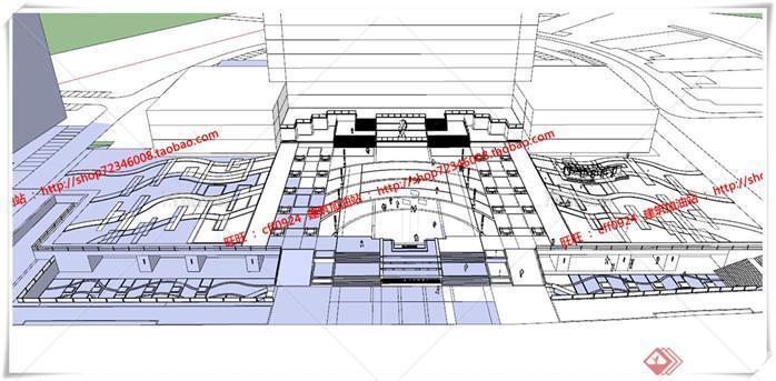 某现代风格居住区景观规划设计SU模型素材