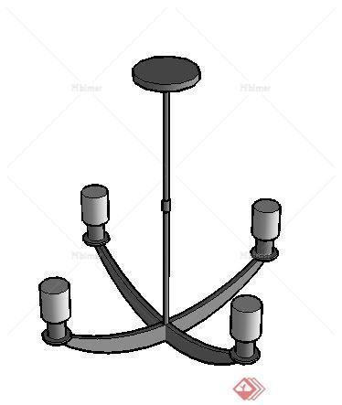 一个室内灯具SU设计模型素材