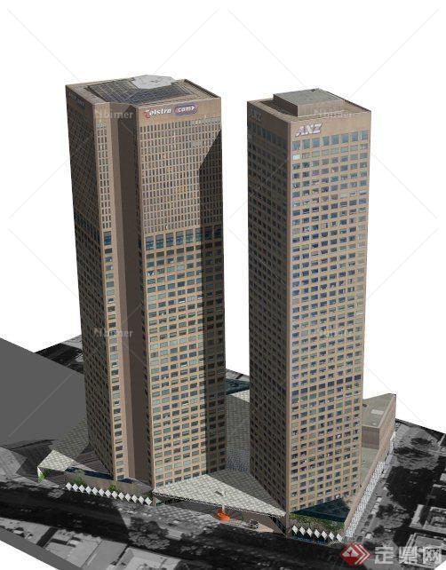 澳新银行大厦建筑设计SU模型