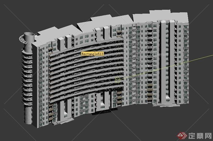 高层住宅公寓建筑设计MAX模型