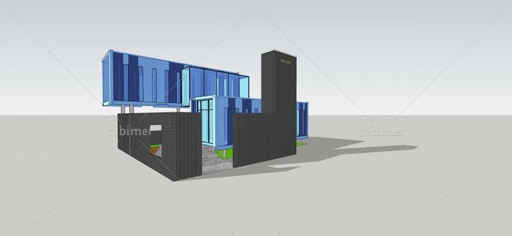 可移动集装箱房(107988)su模型下载