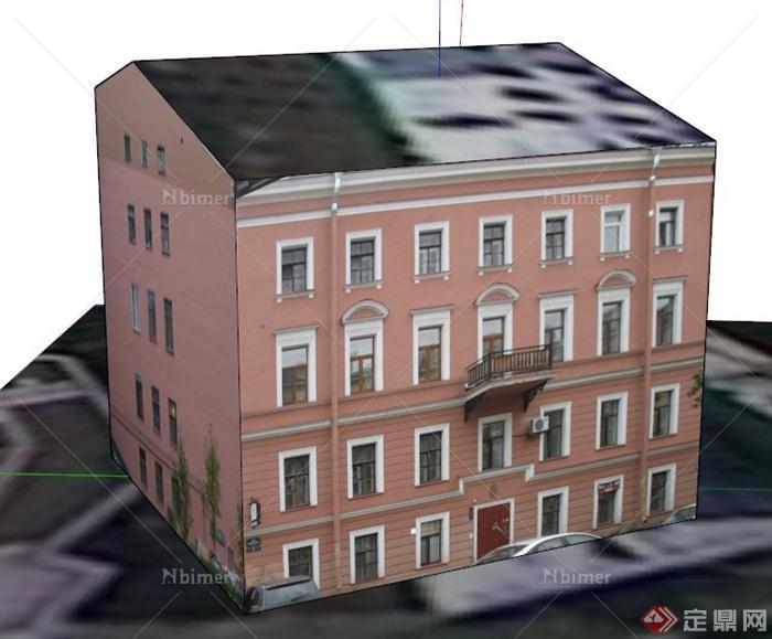 四层宿舍住宅建筑设计SU模型