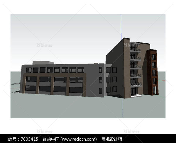 办公楼建筑草图大师SU模型