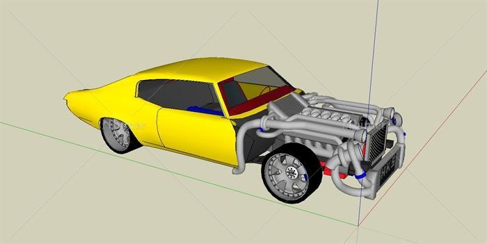 疯狂改装汽车设计su模型