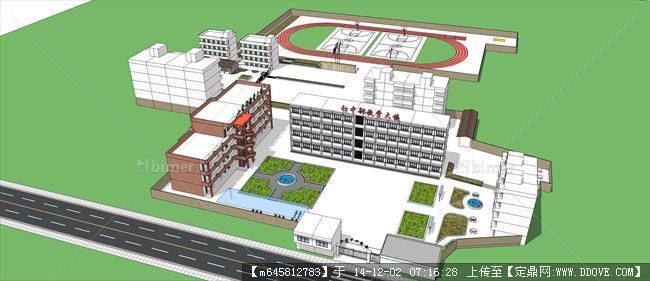 罗龙中心学校规划设计su模型