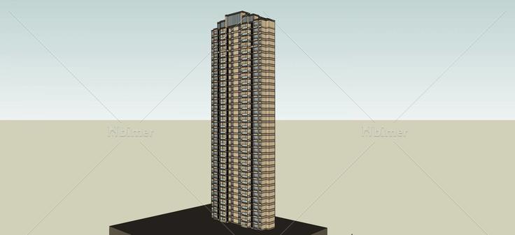 古典风格超高层住宅(54703)su模型下载