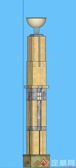 广场路灯灯柱su模型