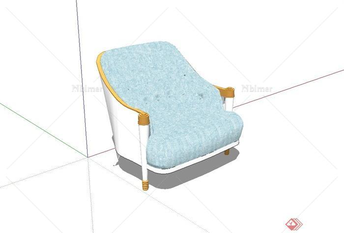 欧式沙发椅设计su模型