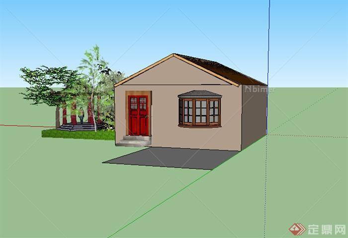 某中式小型居住民宅设计SU模型