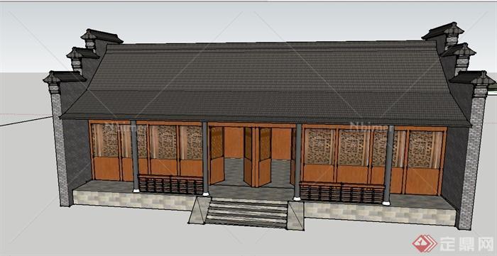 古典中式住宅楼su模型设计