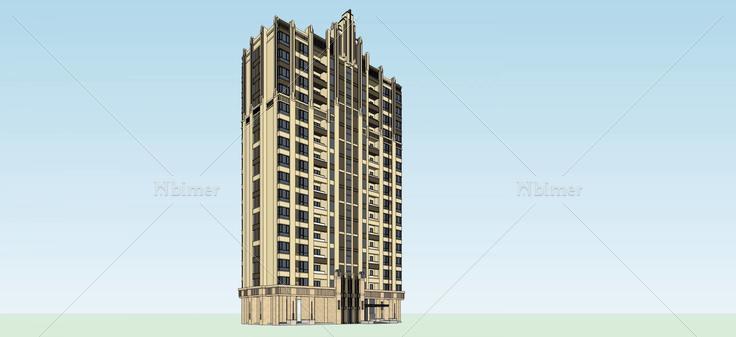 ART-DECO风格高层住宅(64559)su模型下载