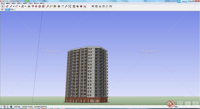 某高层小区居住楼设计SU模型