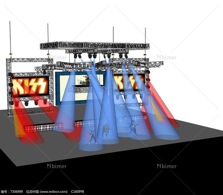 户外演唱会舞台su模型