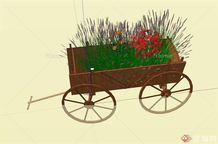 景观小品花池车设计SU模型