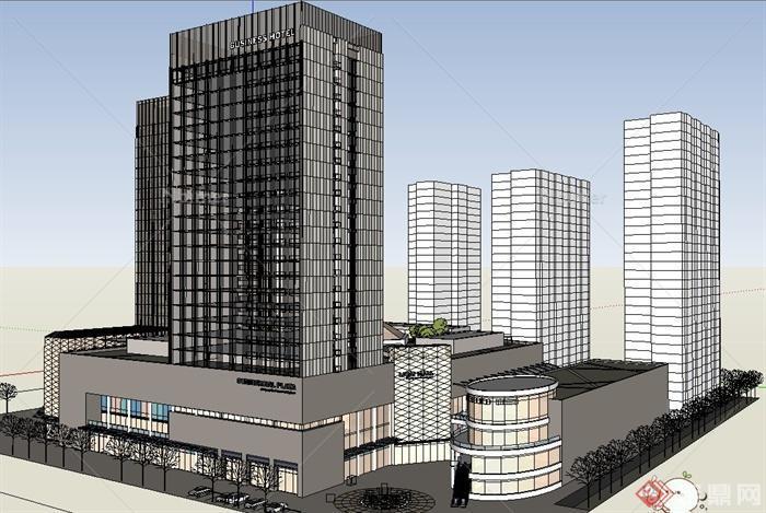 大型城市综合体商业建筑设计Sketchup模型[原创]