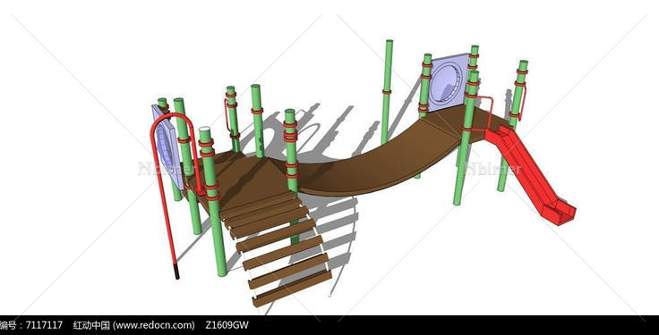 木贴面滑滑梯模型