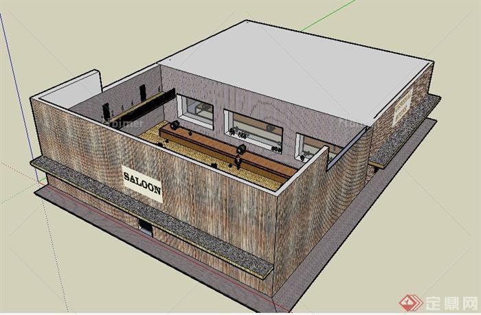 某地酒馆建筑设计su模型