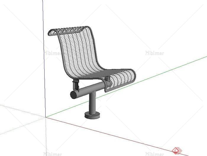 某公园休铁艺座椅设计su模型[原创]